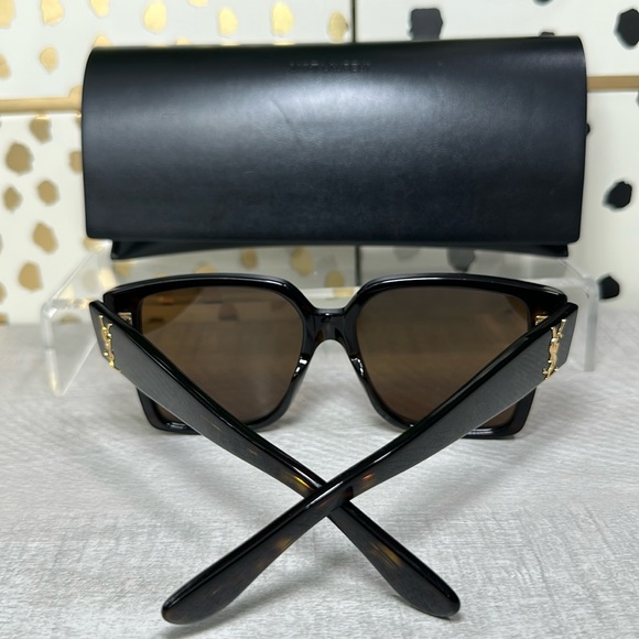 4. NEW Saint Laurent Women's SLM9 Havana Brown 55mm Sunglasses w/ case only. - Picture 4 of 8